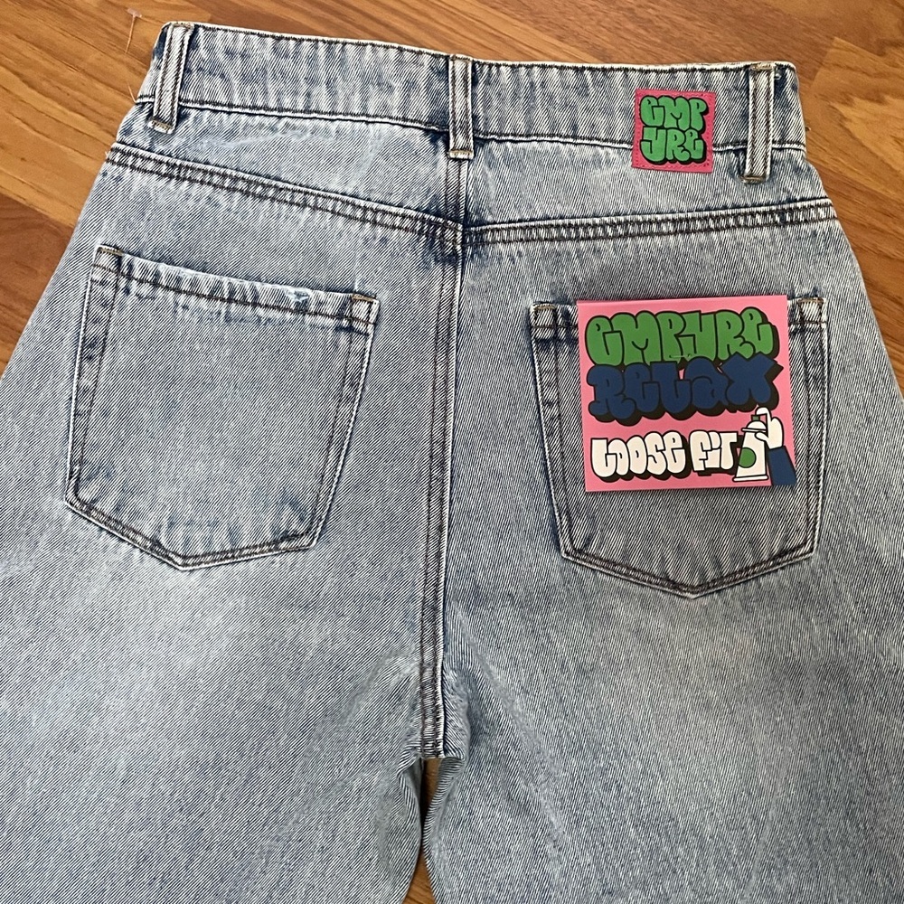 Zumiez Empyre Tori Courtney Wash Skate Denim Jeans Baggy High Rise Distressed 0 - Picture 10 of 16
